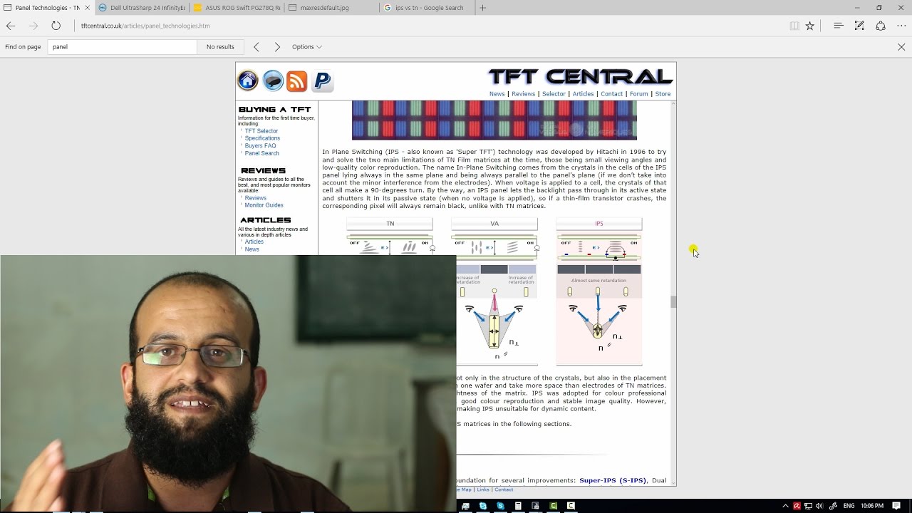 أنواع لوحة الشاشة - LCD Panel Types TN, IPS, VA