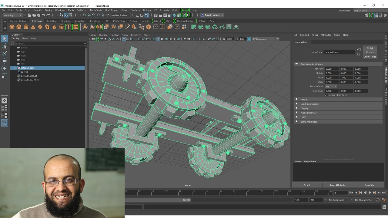 2.5 مايا - تكملة موديلنج  العجلات  catapult wheels modeling