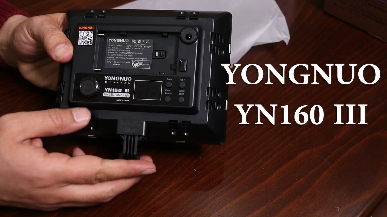 مراجعة اضاءة فيديو  ليد صغيرة من موقع بانجوود  Yongnuo YN160 III LED from Banggood review