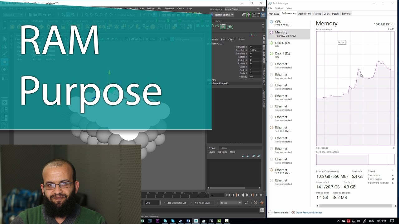 3d design - Ram purpose in 3d projects, does Ram size affects rendering speed?